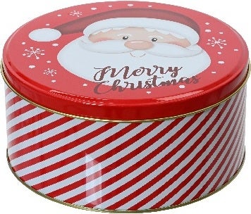 Decoris bewaarblik Santa rood D 17 H 6 cm