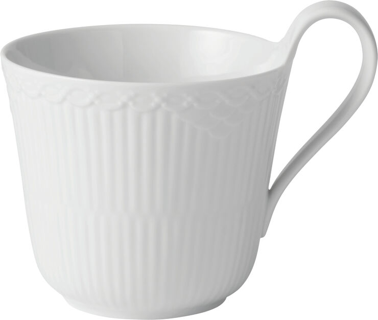 Royal Copenhagen Hvid Riflet Halvblonde 33 cl. højhankskop Hvid