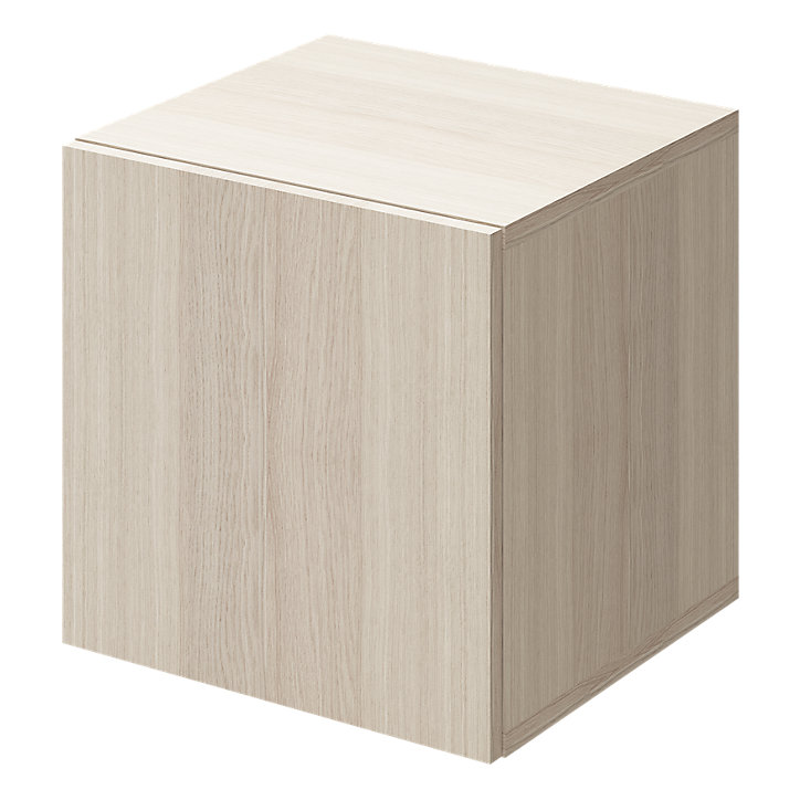 Cube de rangement avec porte effet chêne GoodHome Atomia H. 37,5 x L. 37,5 x P. 37 cm