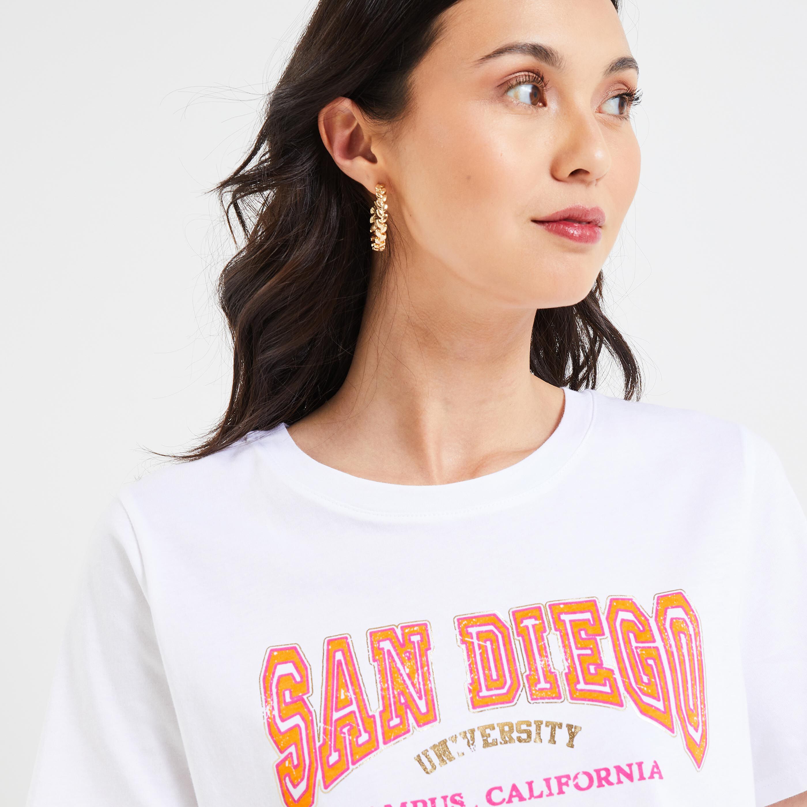 Tshirt print femme - BEIGE