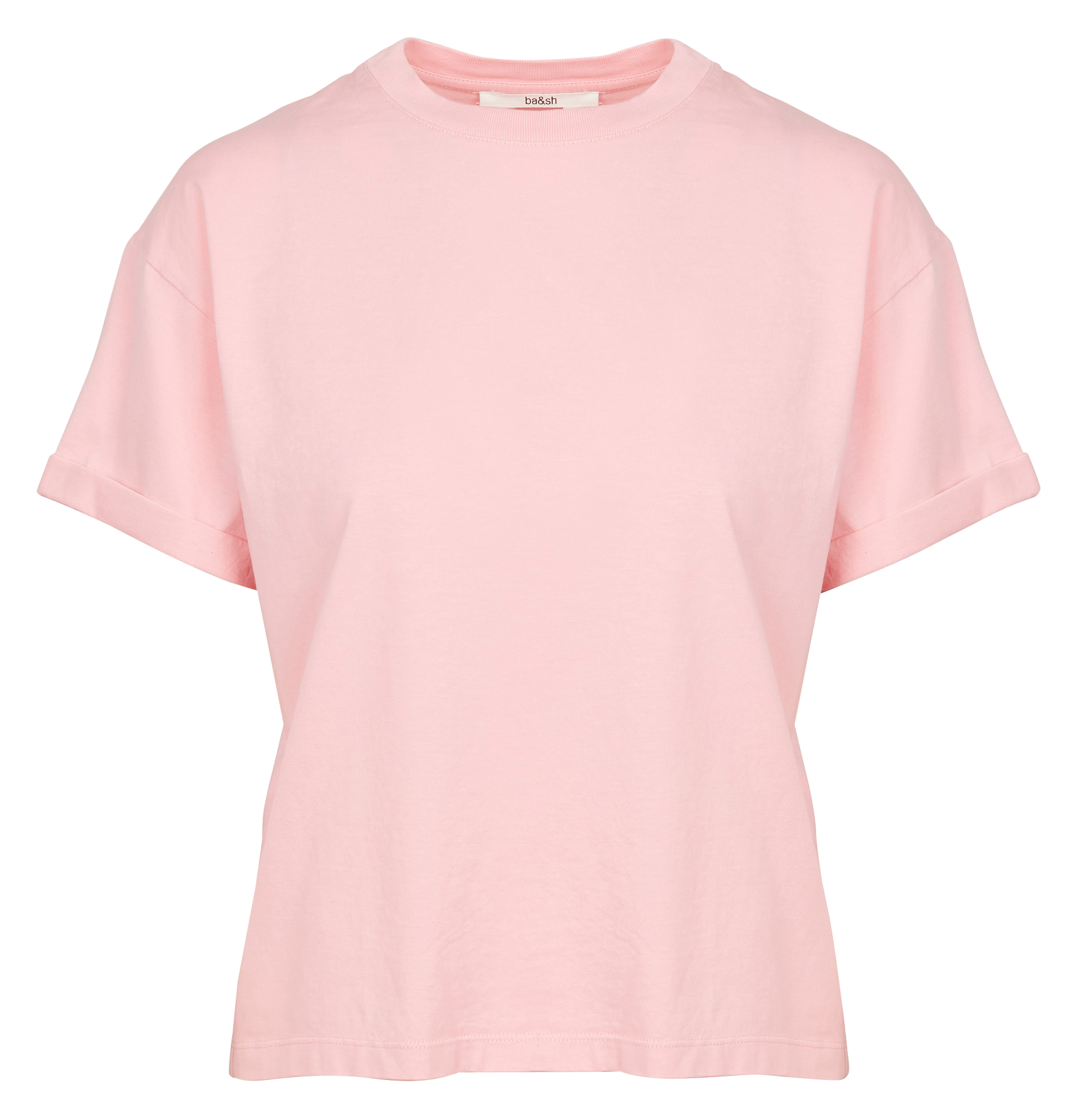 ROSIE - Tee-shirt droit col rond en coton | Rose