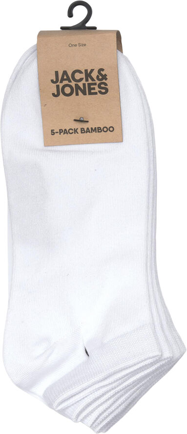 Jack & Jones JACBASIC BAMBOO SHORT SOCK 5 PACK White/white - whtie - white - white