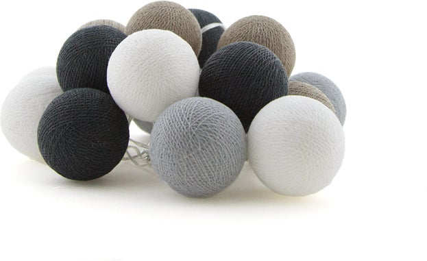 Cotton Ball Lights lichtsnoer Shadow extension kit grijs/wit 2,4 m met 20 lampen