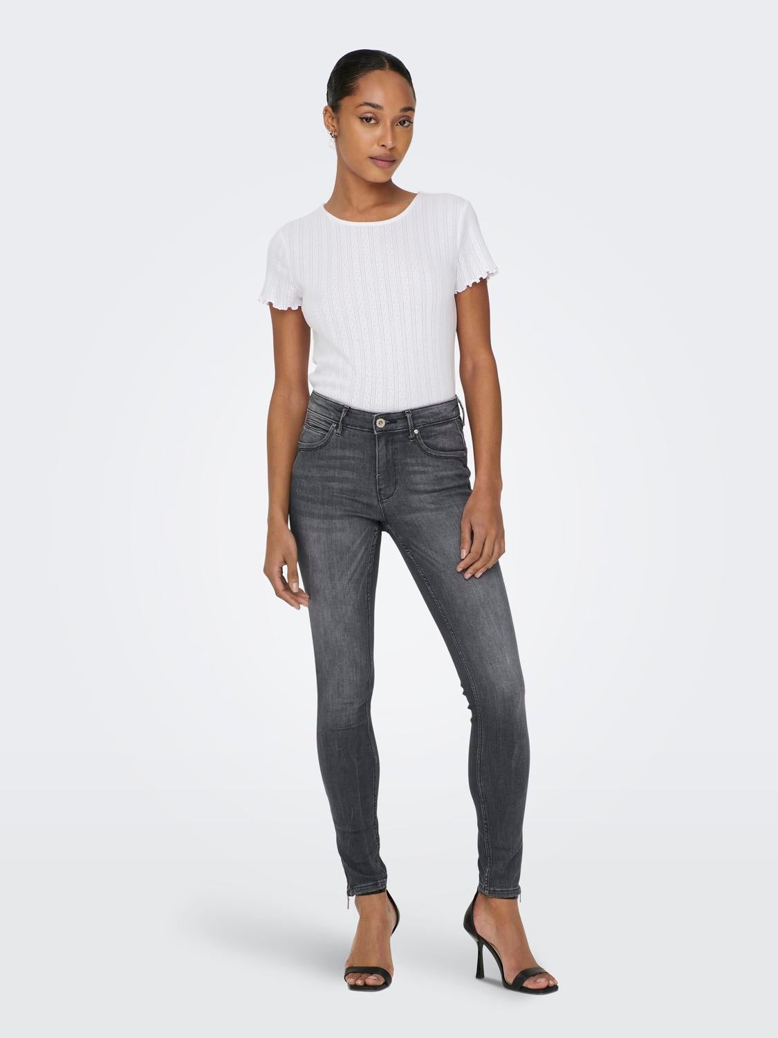 ONLKENDELL Mittlere Taille Skinny Fit Jeans Medium Grey Denim