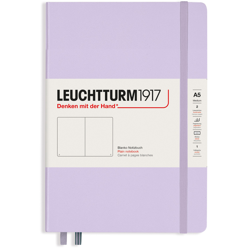 Leuchtturm1917 Notizbuch Medium, Hardcover, A5, blanco, lila