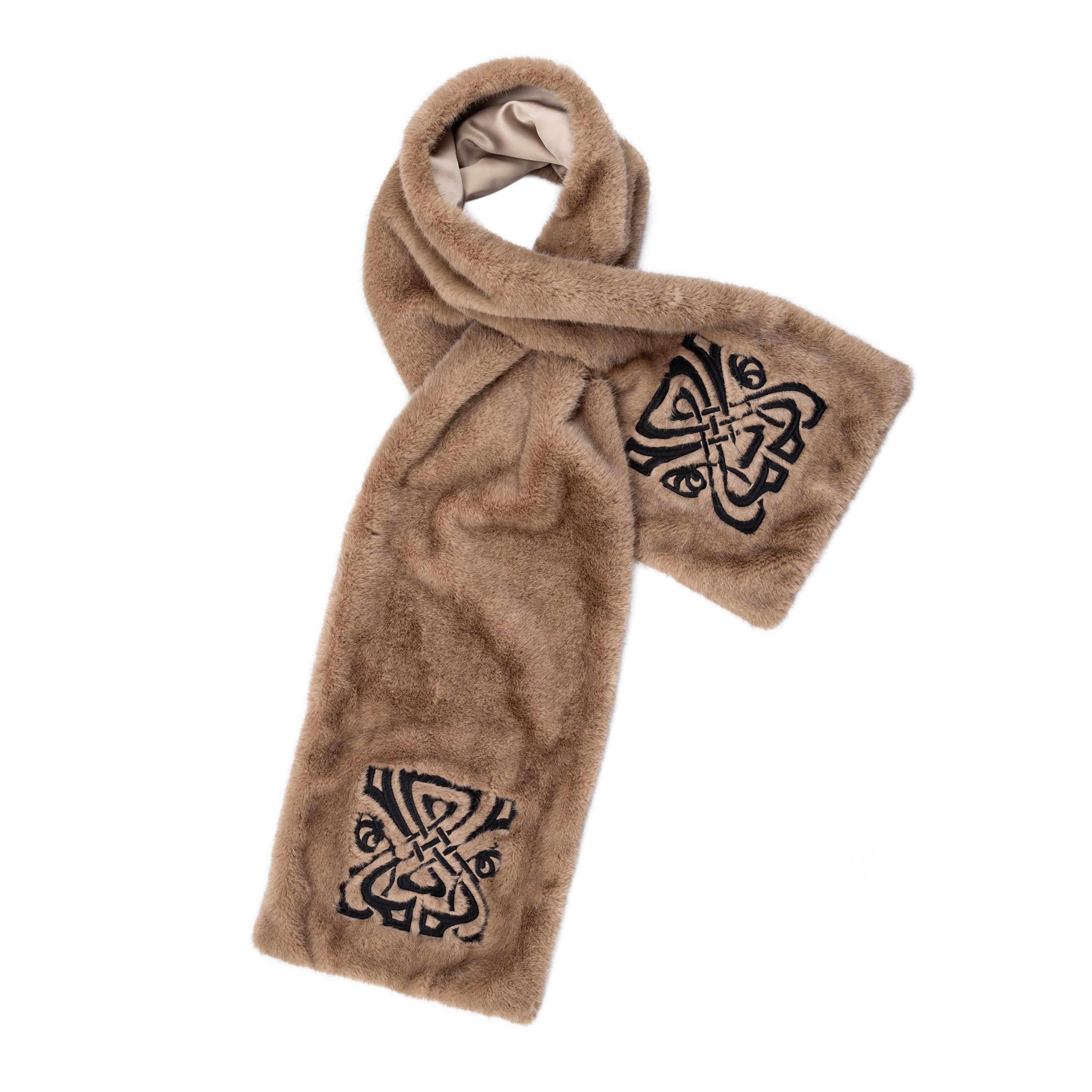 Biba Logo Faux Fur Scarf