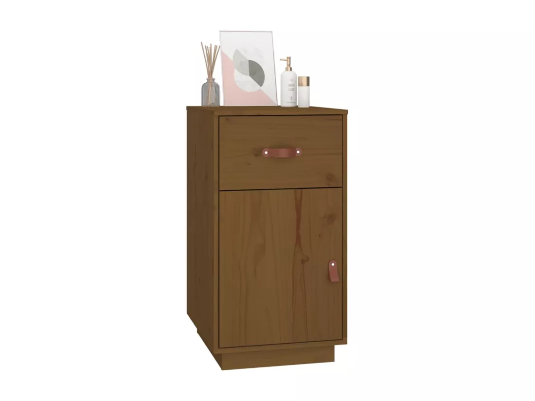 Armoire de bureau Marron miel 40x50x75 cm Bois massif de pin