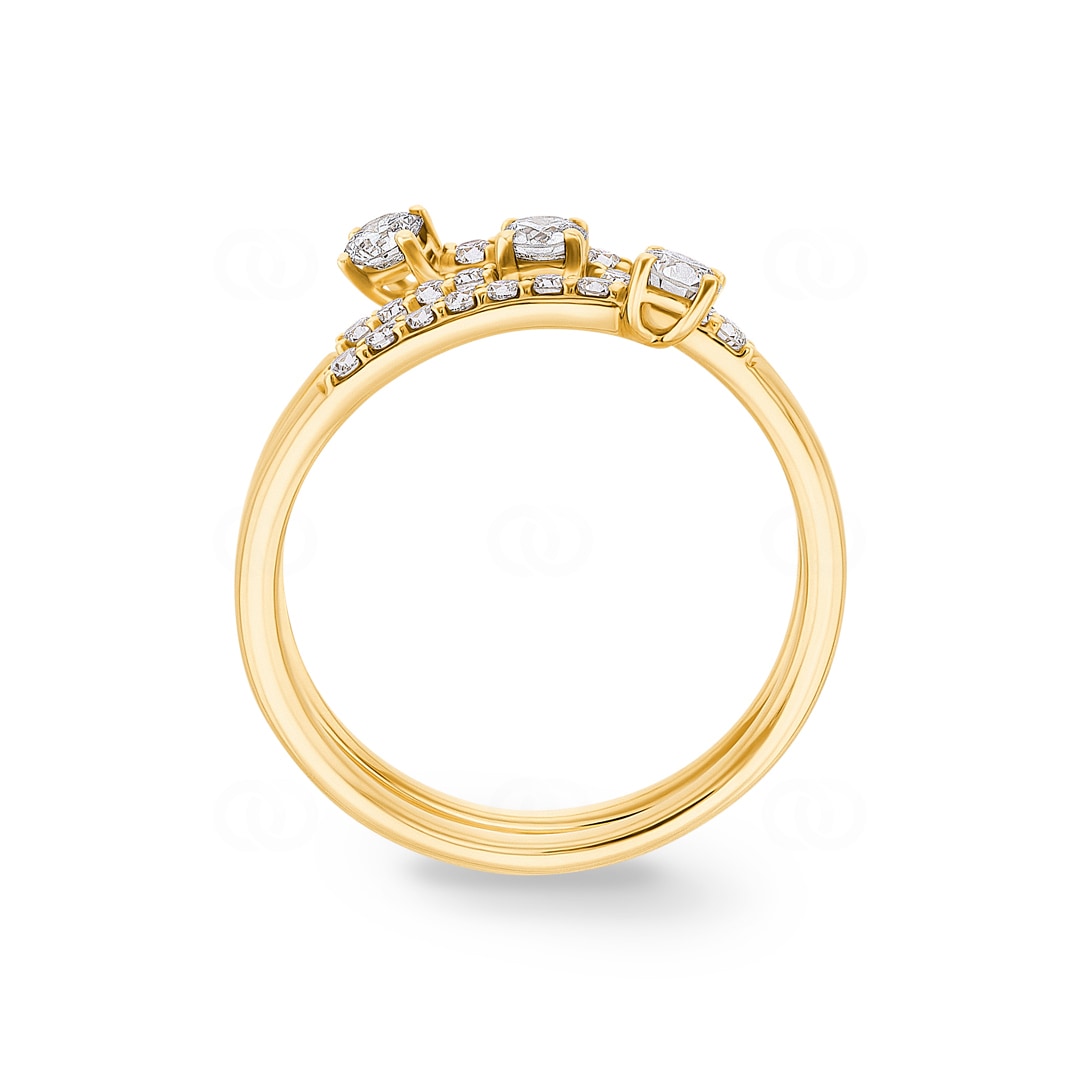 Damenring 750/18 K Gelbgold mit Diamanten 0.50 ct H/si