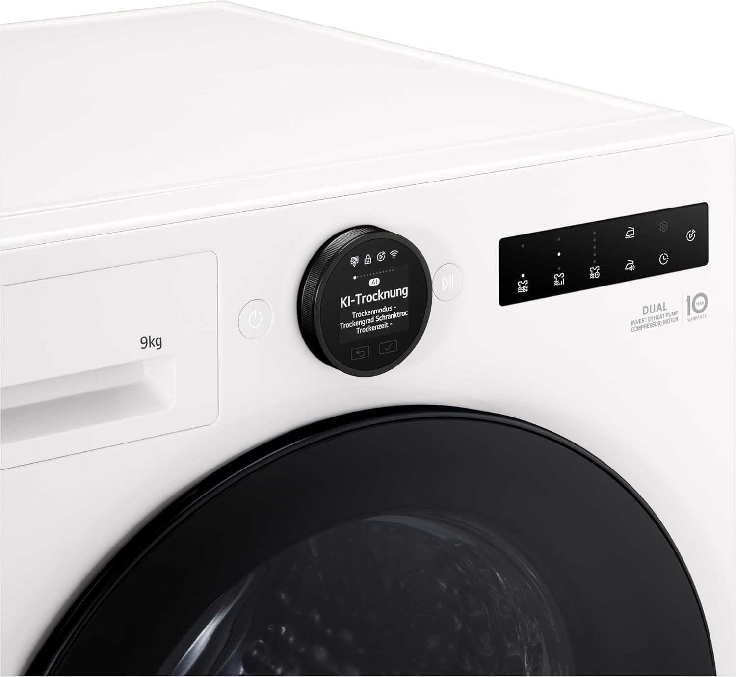 LG RT90X8C Wärmpepumpen Trockner, Energie B, 9 kg Kapazität, AI Dry, Allergy Care, weiß