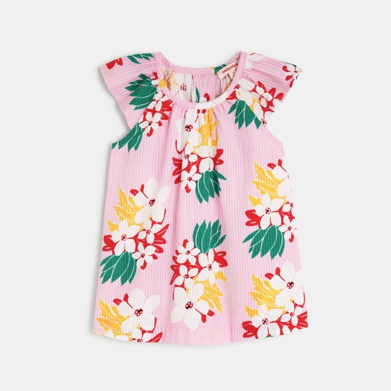 Blouse bébé fille rose fleurs exotiques Catimini Rose