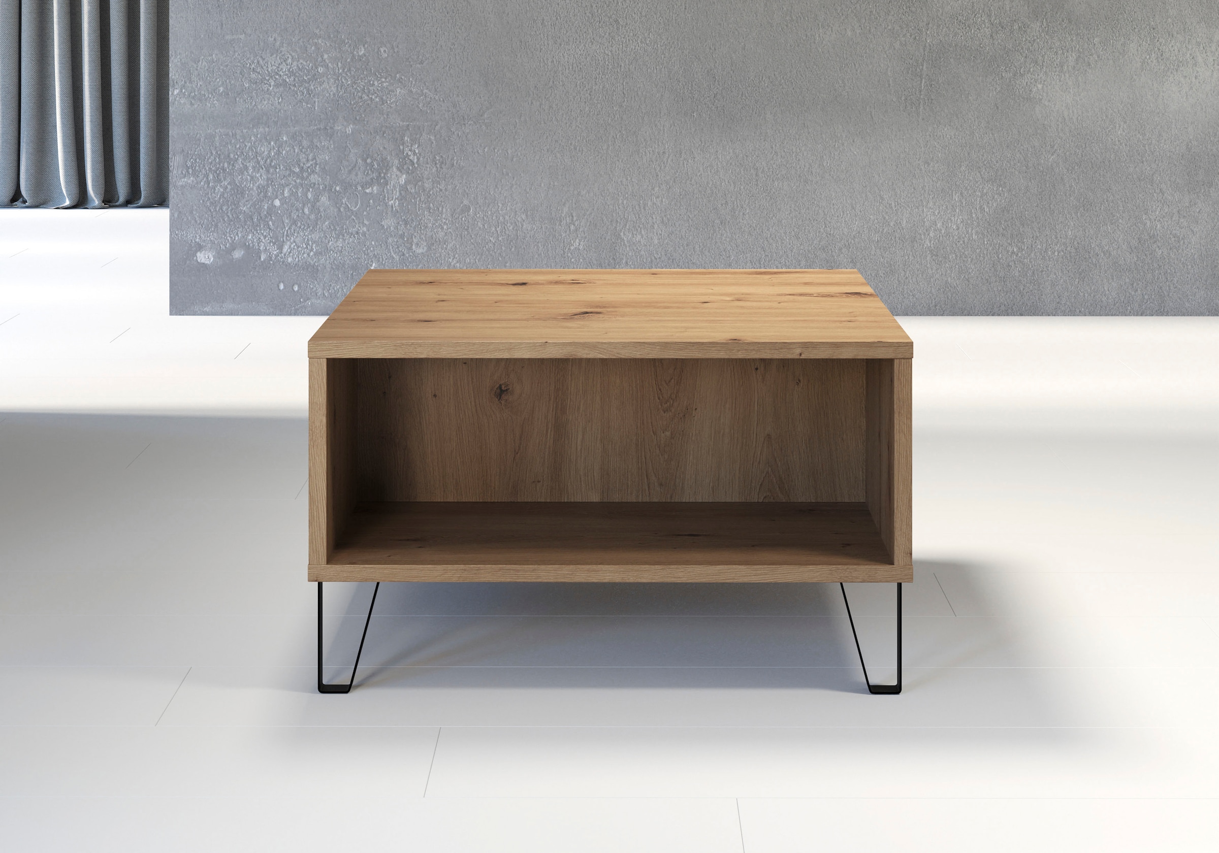 PLACES OF STYLE Couchtisch »Tarragona« Couchtisch mit 2 offenen Fächern - (B/T/H) 60/60/37 cm
