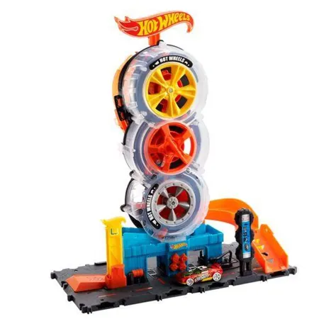 Hot Wheels City Super Reifenshop Spielset, Geschenk für Kinder von 4 bis 8 Jahren