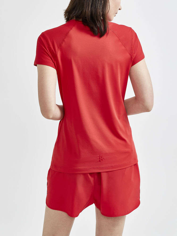 Craft ADV Essence Hardloopshirt Korte Mouwen Rood Dames