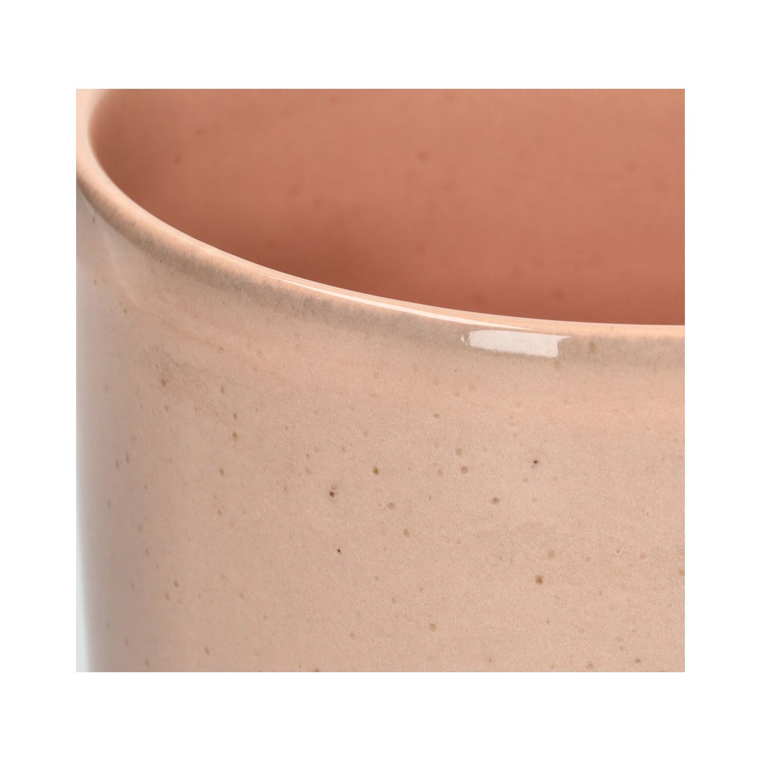 Bloempot met schotel, aardewerk, oudroze, Ø16 x 15 cm