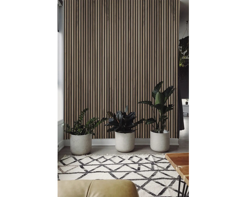 Nordic Acoustics akoestisch paneel, Amerikaans notenhout, 2400 x 605 x 22 mm