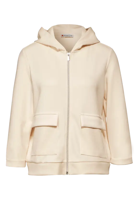 Zipper Hoodie Jacke - lucid white
