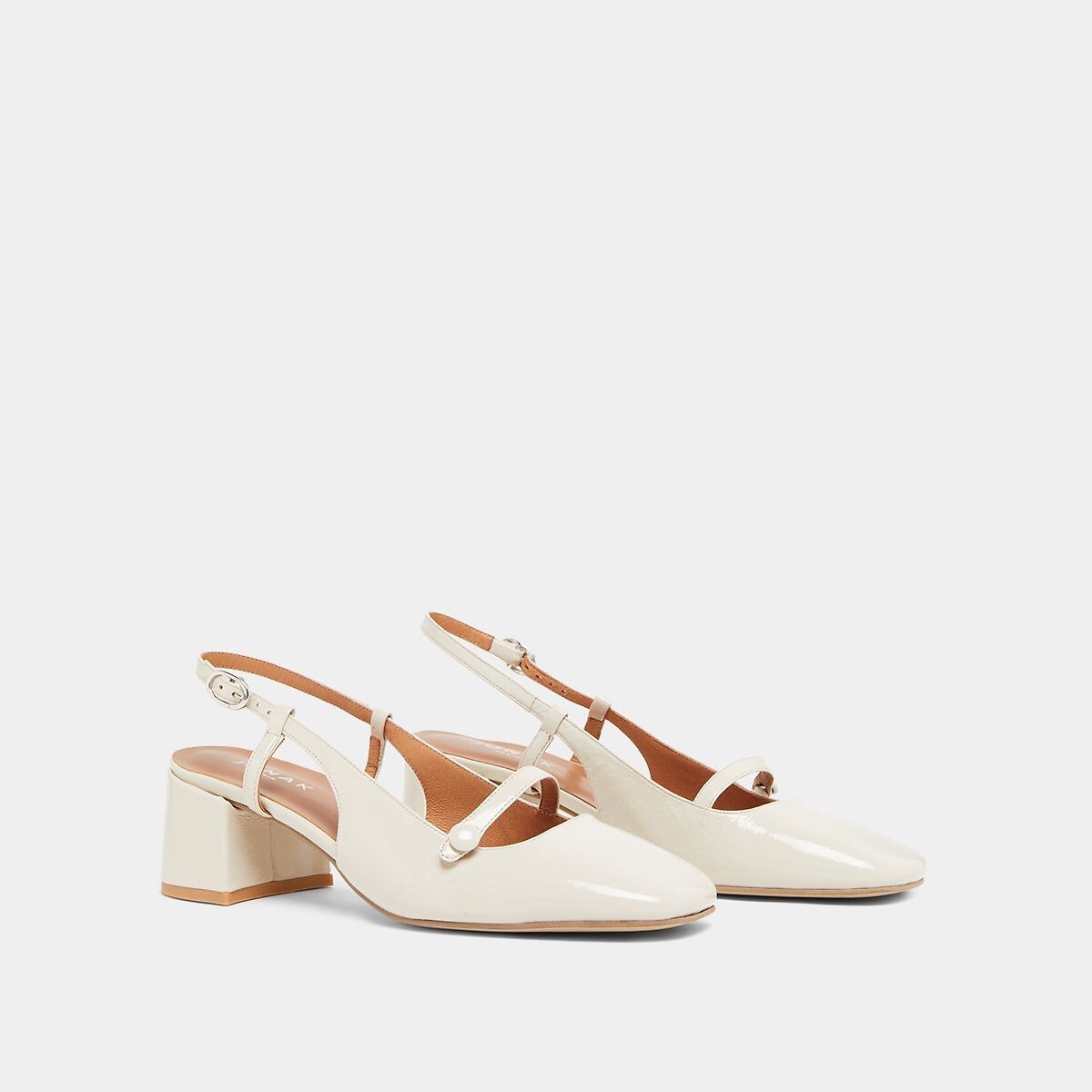 JONAK<br>Sapatos de couro com tira no calcanhar, modelo Dario, fabricados na Europa