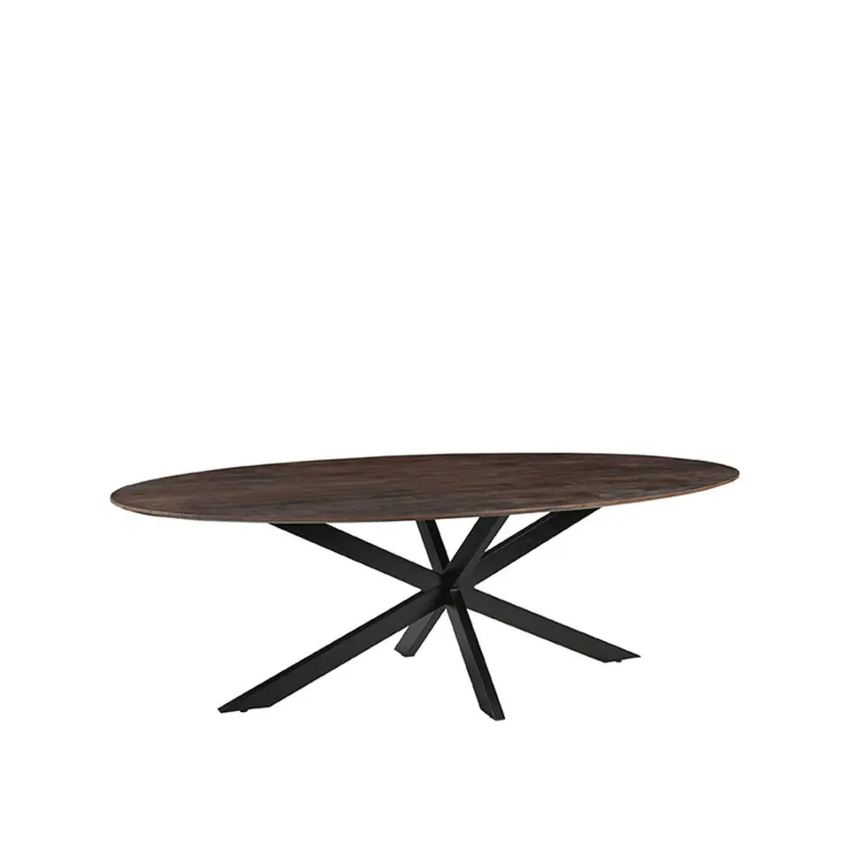 LABEL51 Eettafel James Ovaal Espresso 210cm