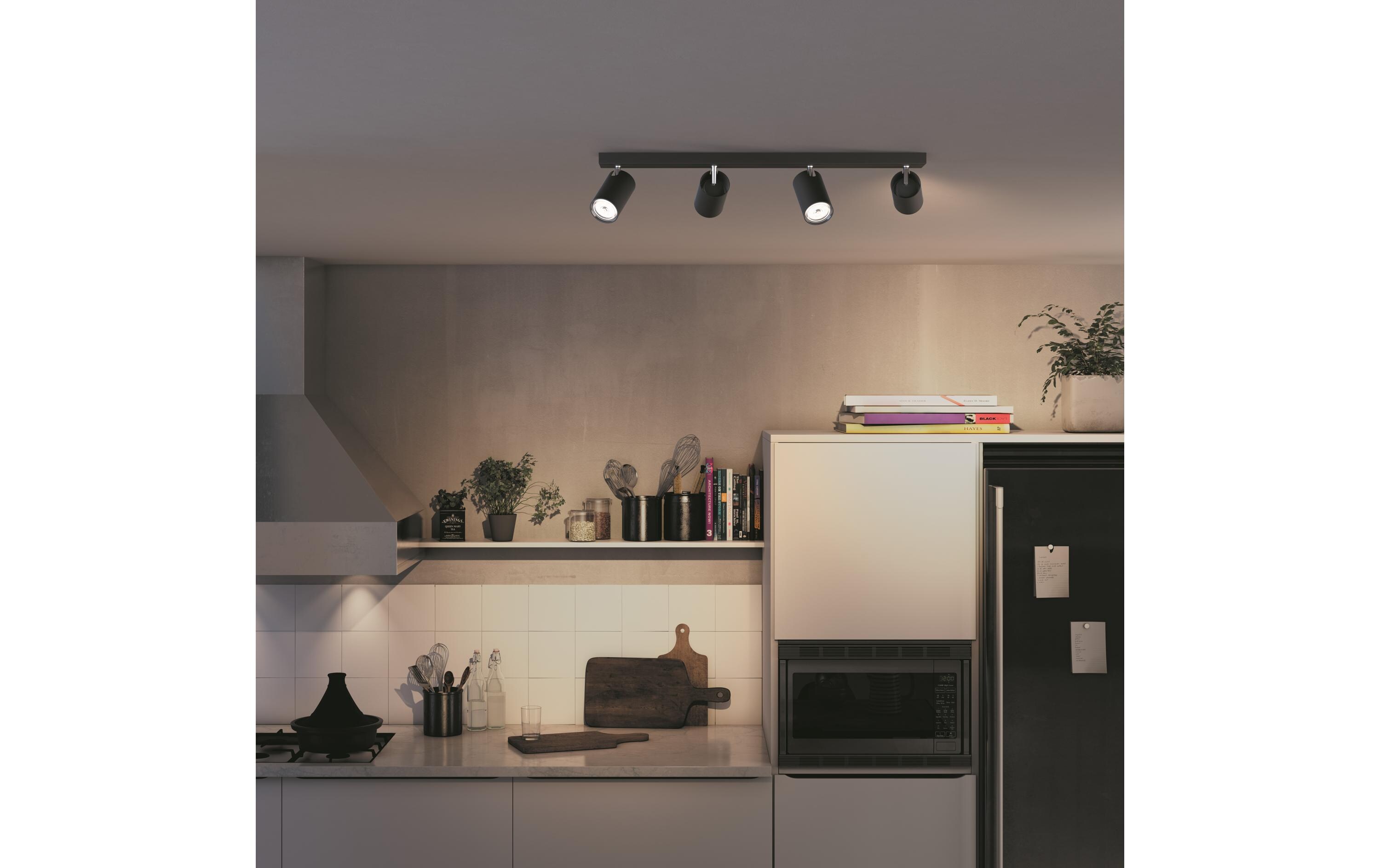 Aufbauspot Kosipo, 4 x GU10, 5.5 W, SchwarzMyLiving Aufbauleuchte mit beweglichem Leuchtenkopf