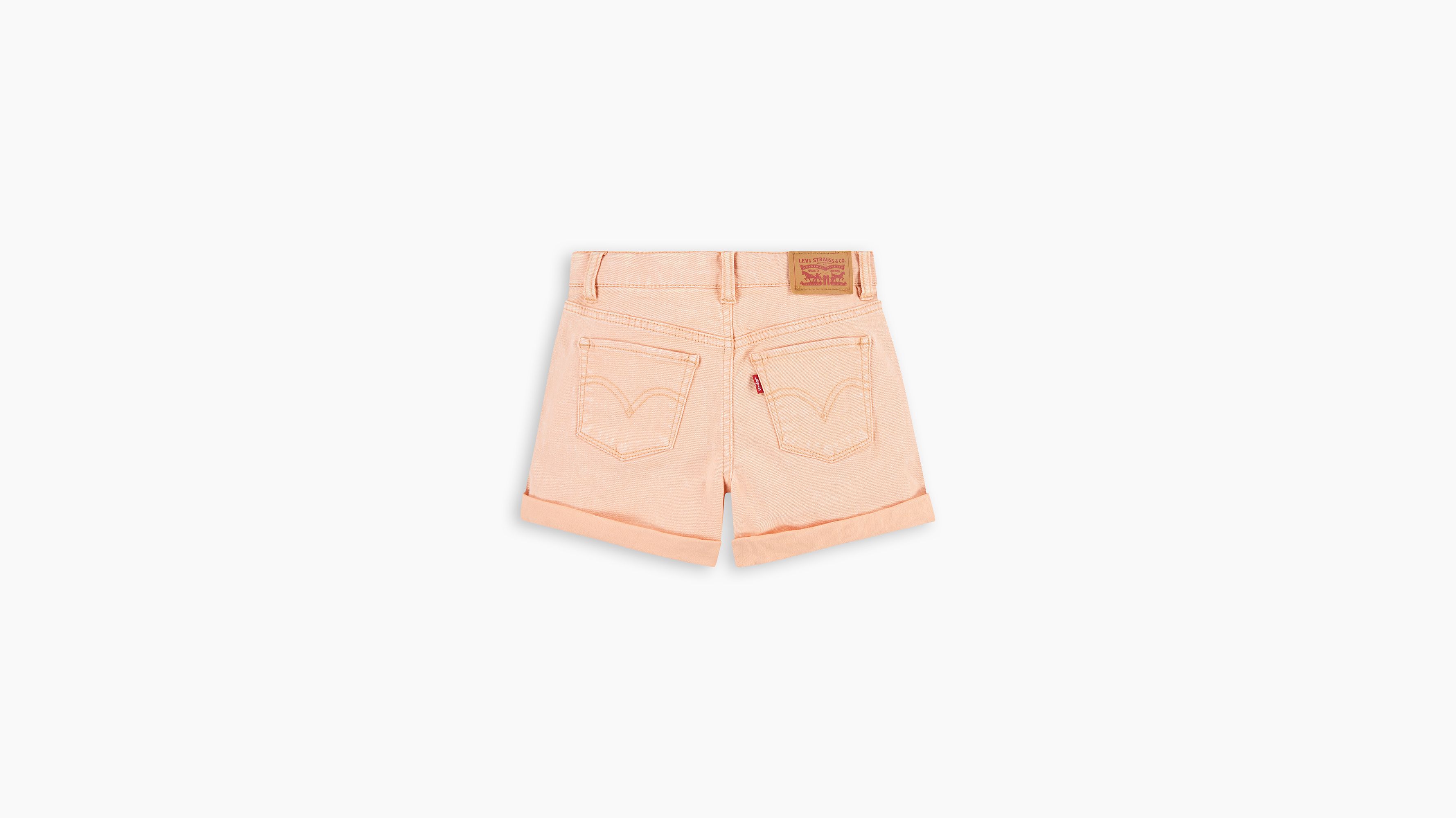 Ado short mini Mom sergé avec revers - Coral Sands - Orange
