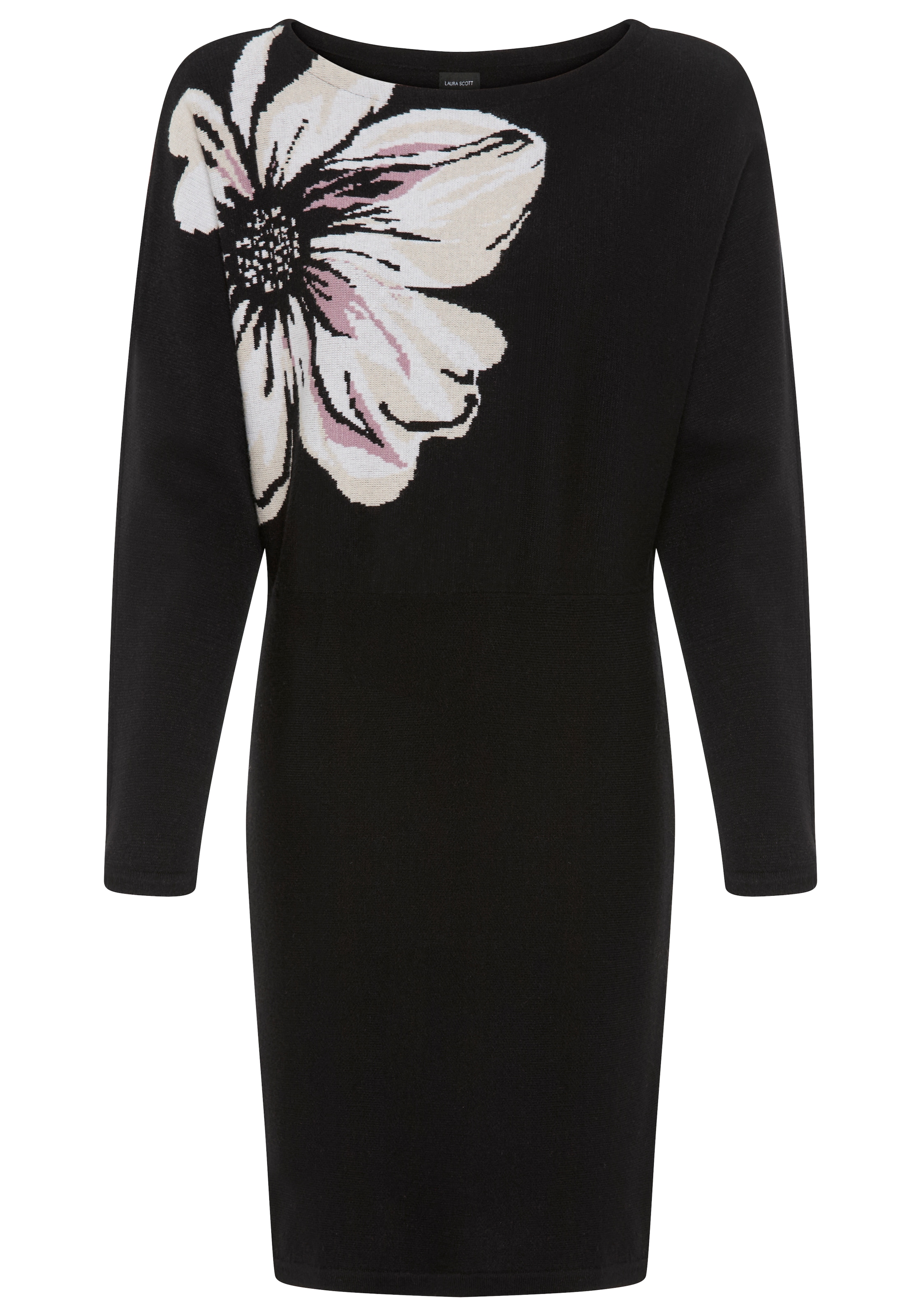 Laura Scott Strickkleid Ohne Taschen mit tollem Blumen-Strickmuster  - NEUE KOLLEKTION
