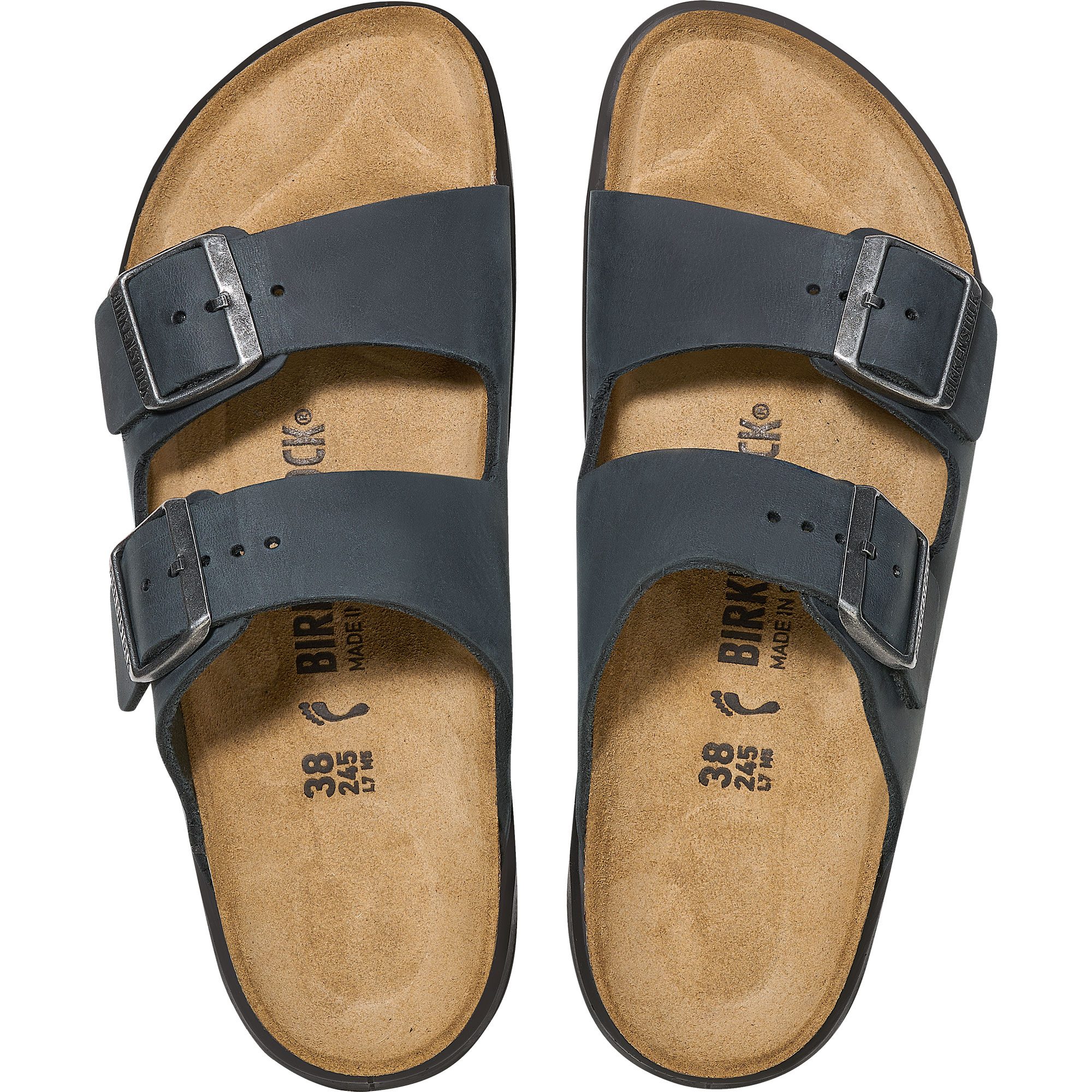 Birkenstock Arizona Crosstown Oiled Leather Sandalen Herren schwarz