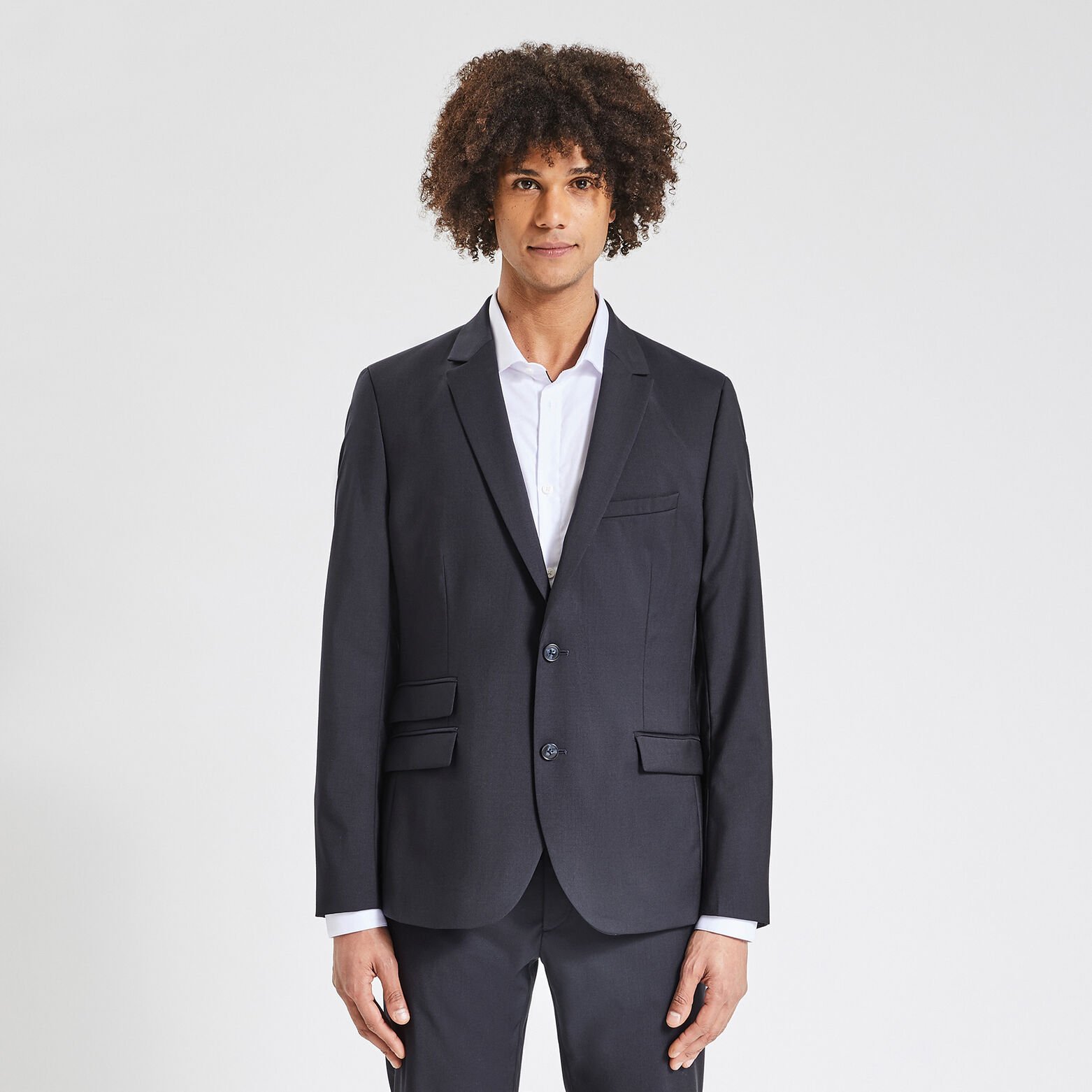 Veste de costume slim en laine Bleu