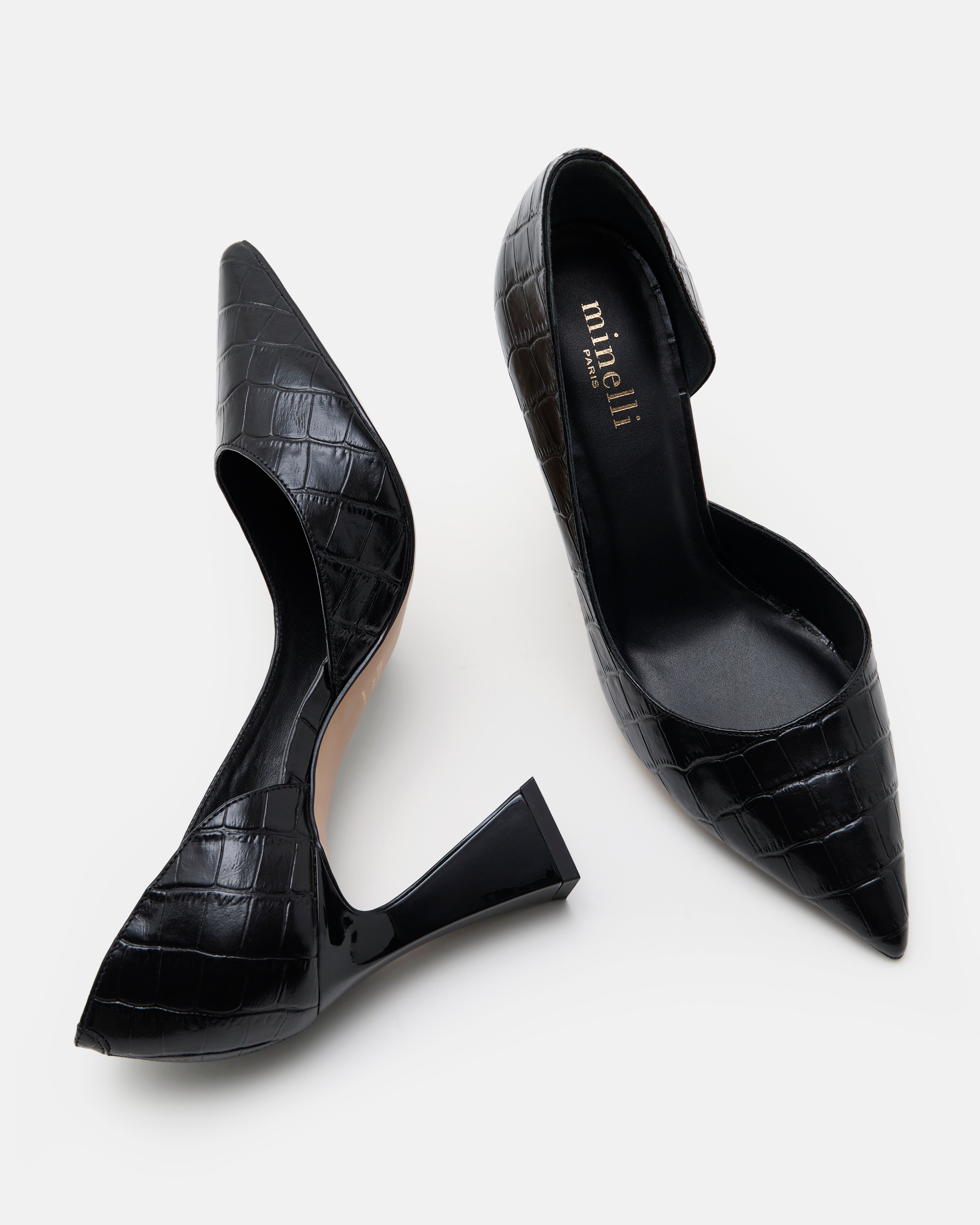 ESCARPINS JASMY/CROCO NOIR