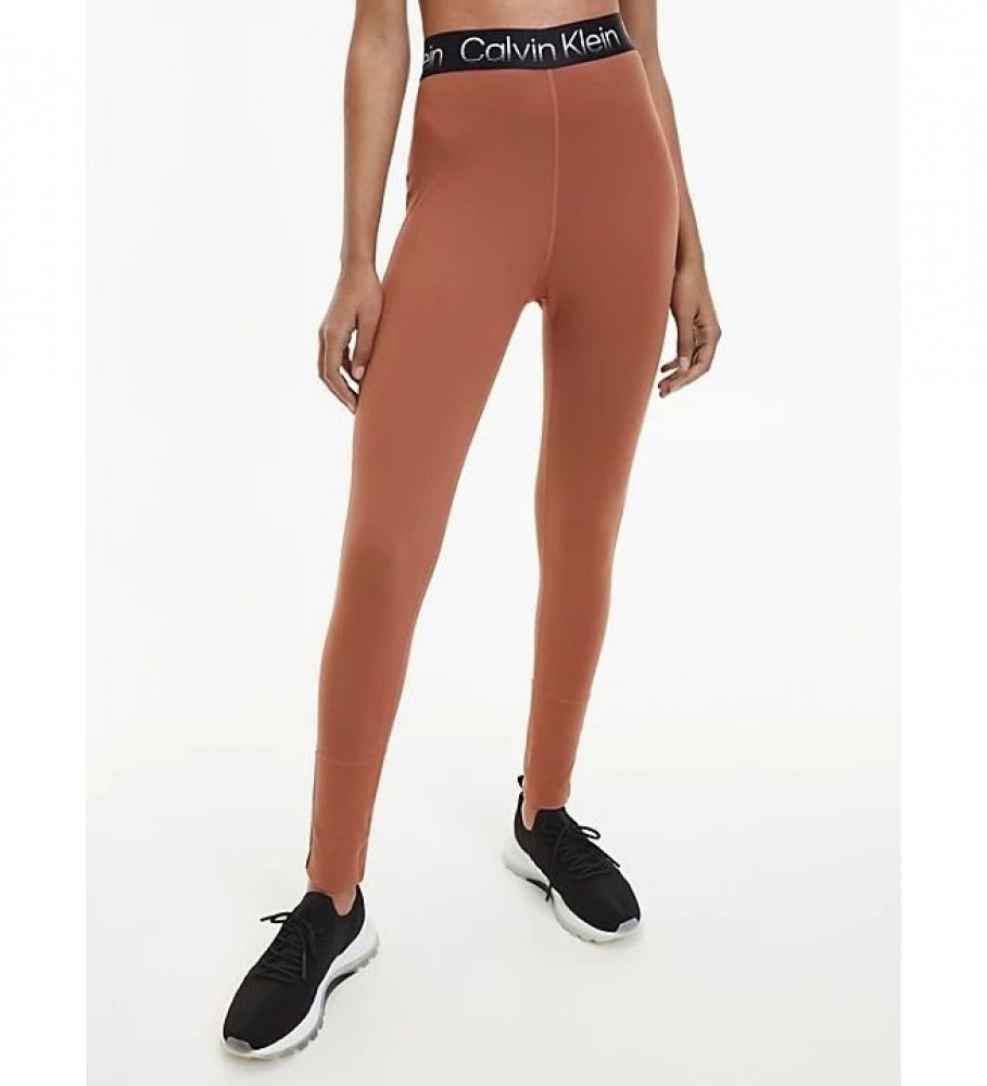 Calças legging esportivas marrons da Calvin Klein