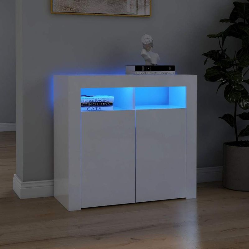 Dressoir - LED-Verlichting - Hout - Minimalistisch Ontwerp