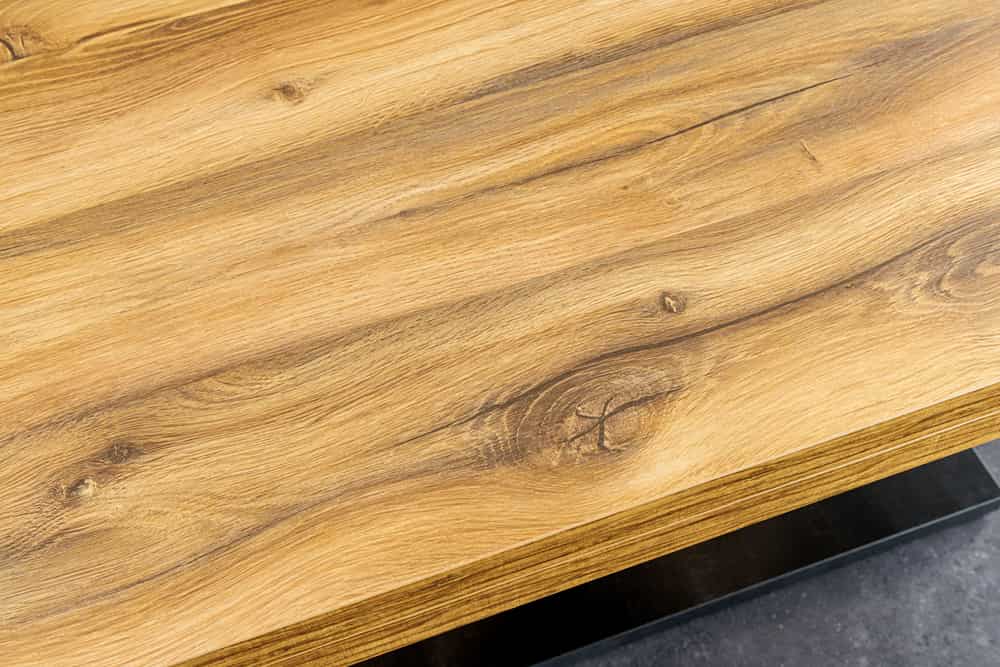 Ausziehbarer Esstisch MONTREAL 180-280cm natur Plankeneiche Holz-Design V-Gestell