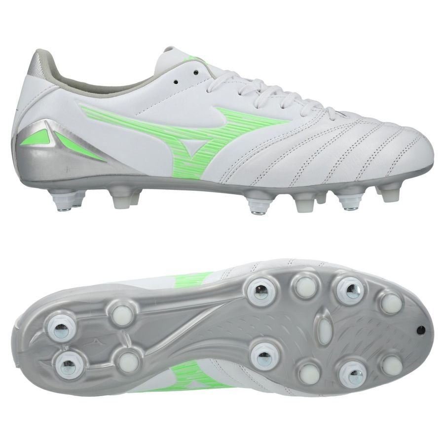 Mizuno Morelia Neo IV Pro SG Frontier - Blanc/Vert Néon/Cool Gray