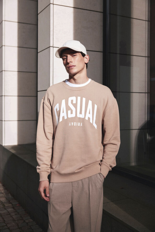 Casual Friday CFSAGE sweatshirt with large chest Silver mink