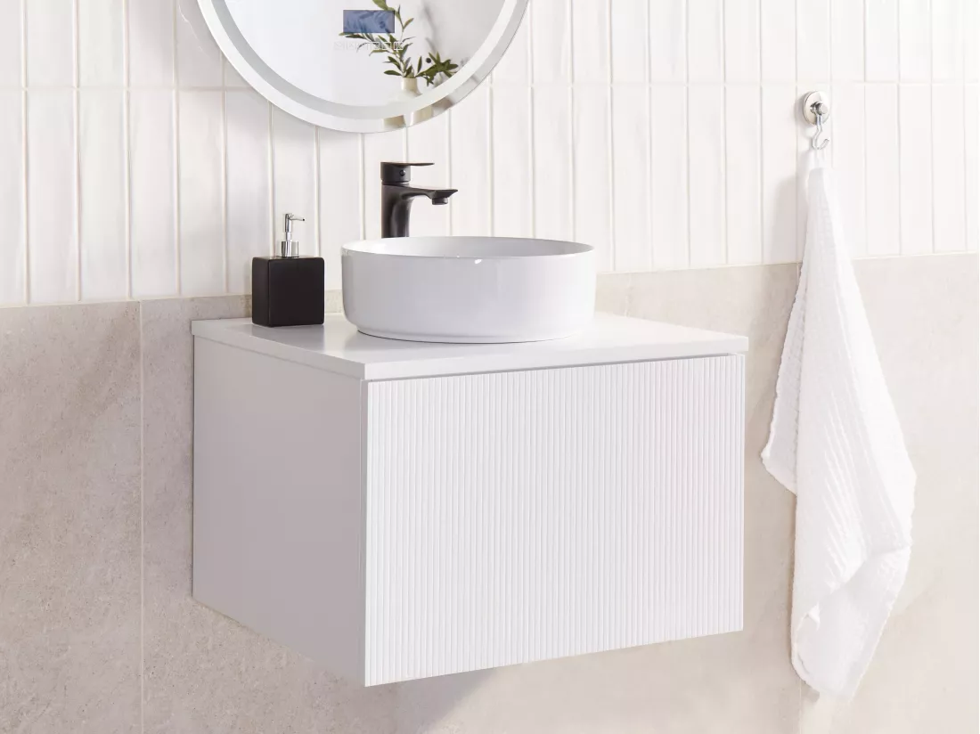 Meuble lavabo mural ALZIRA 60 cm 52 cm 40 cm Blanc