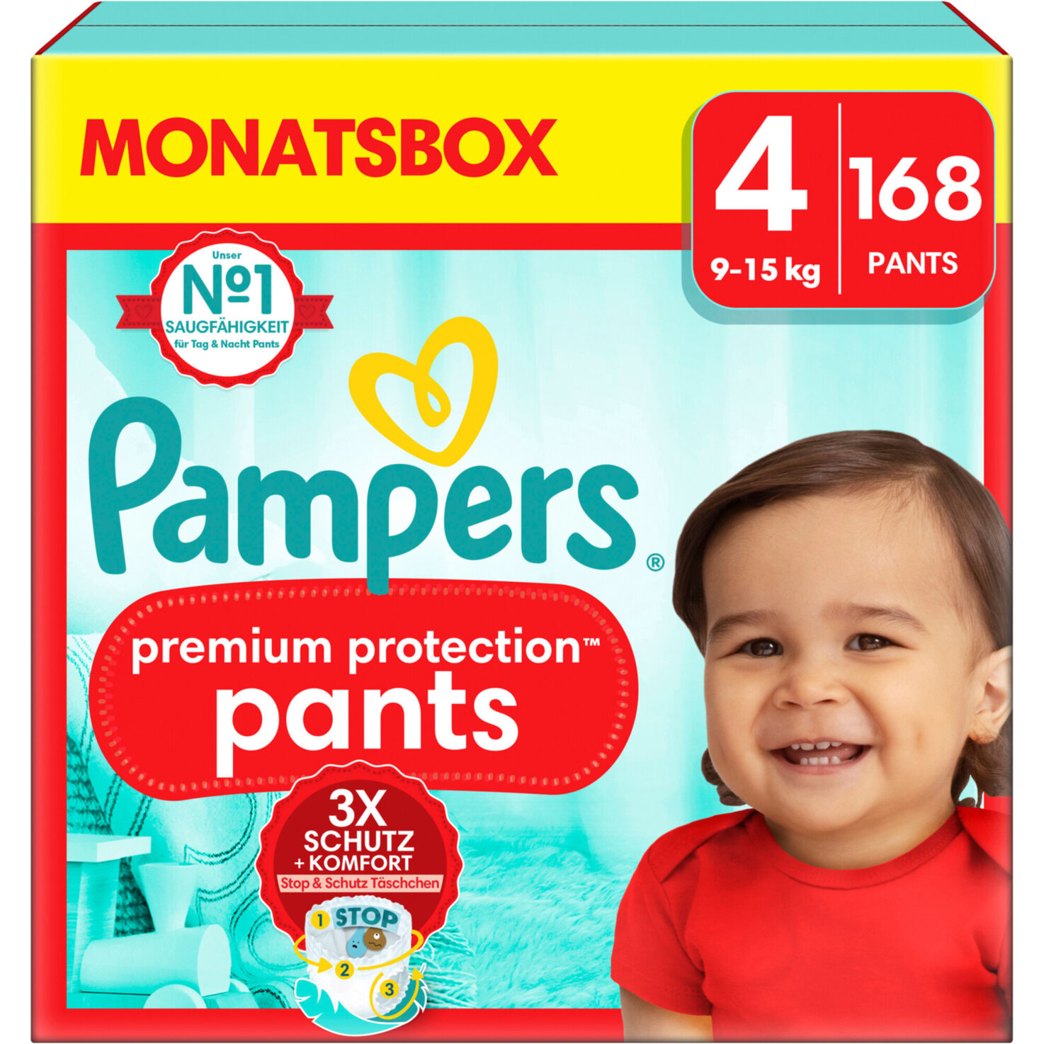 Pampers Premium Protection Pants Grösse 4, 168 Windeln