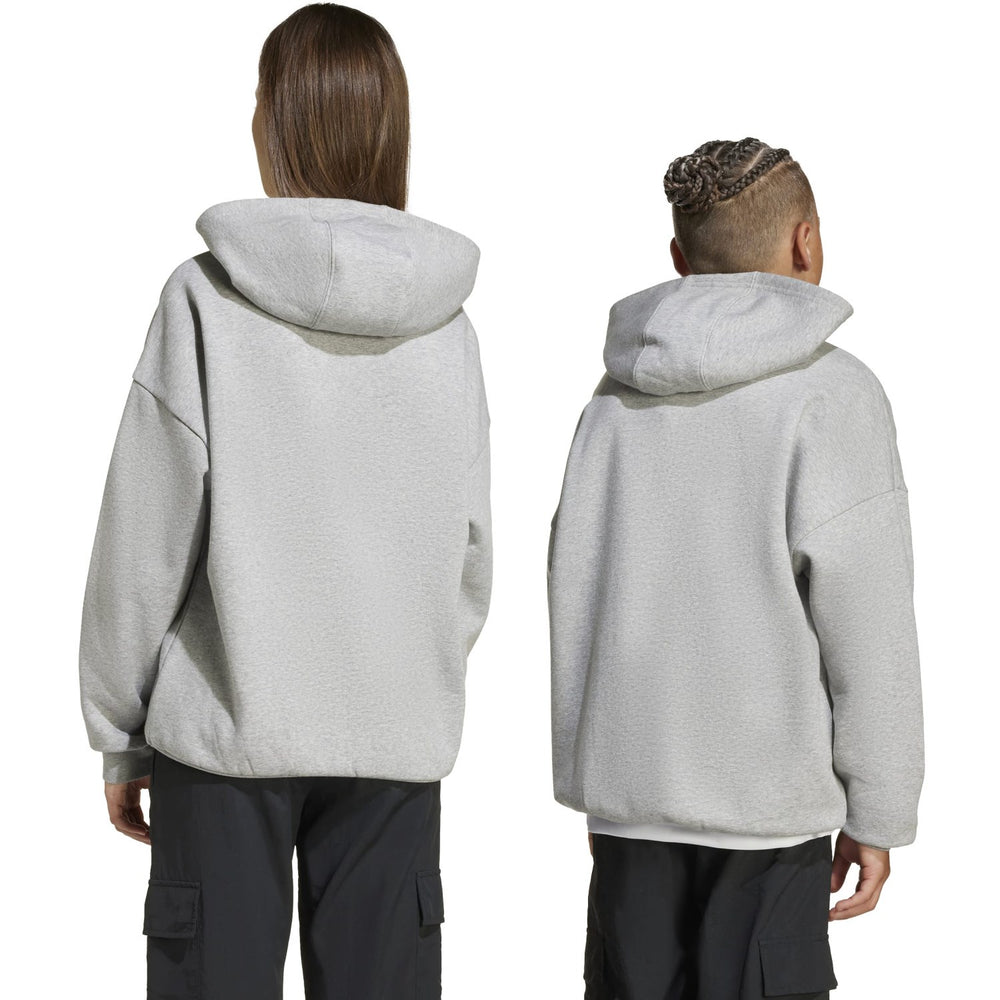 Køb adidas Originals Medium Grey Heather/White Loose Hættetrøje Fl