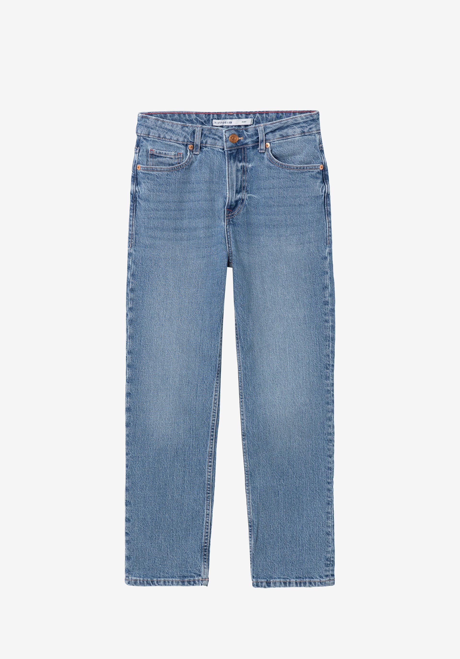 Jeans Amy Straight Fit Cintura Alta