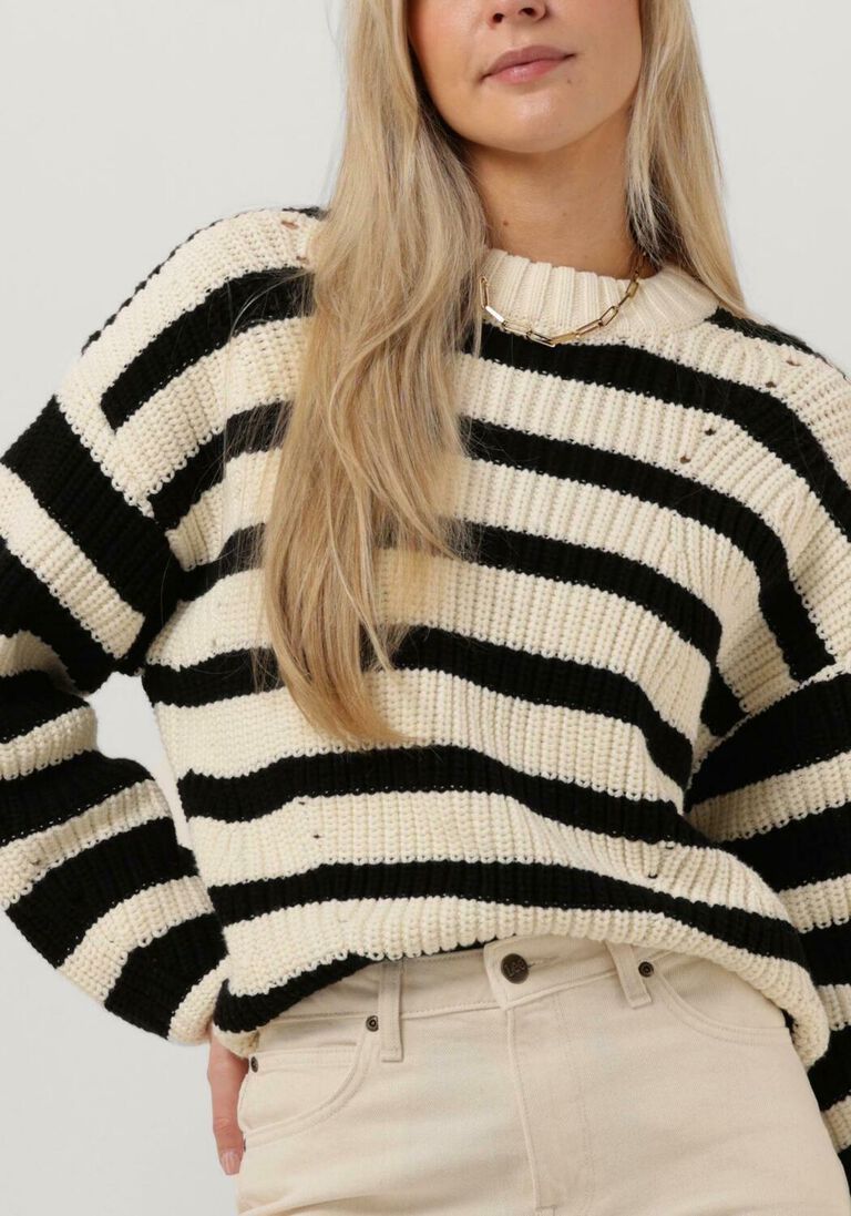 CO\\'COUTURE gebroken wit co'couture trui eisha stripe knit
