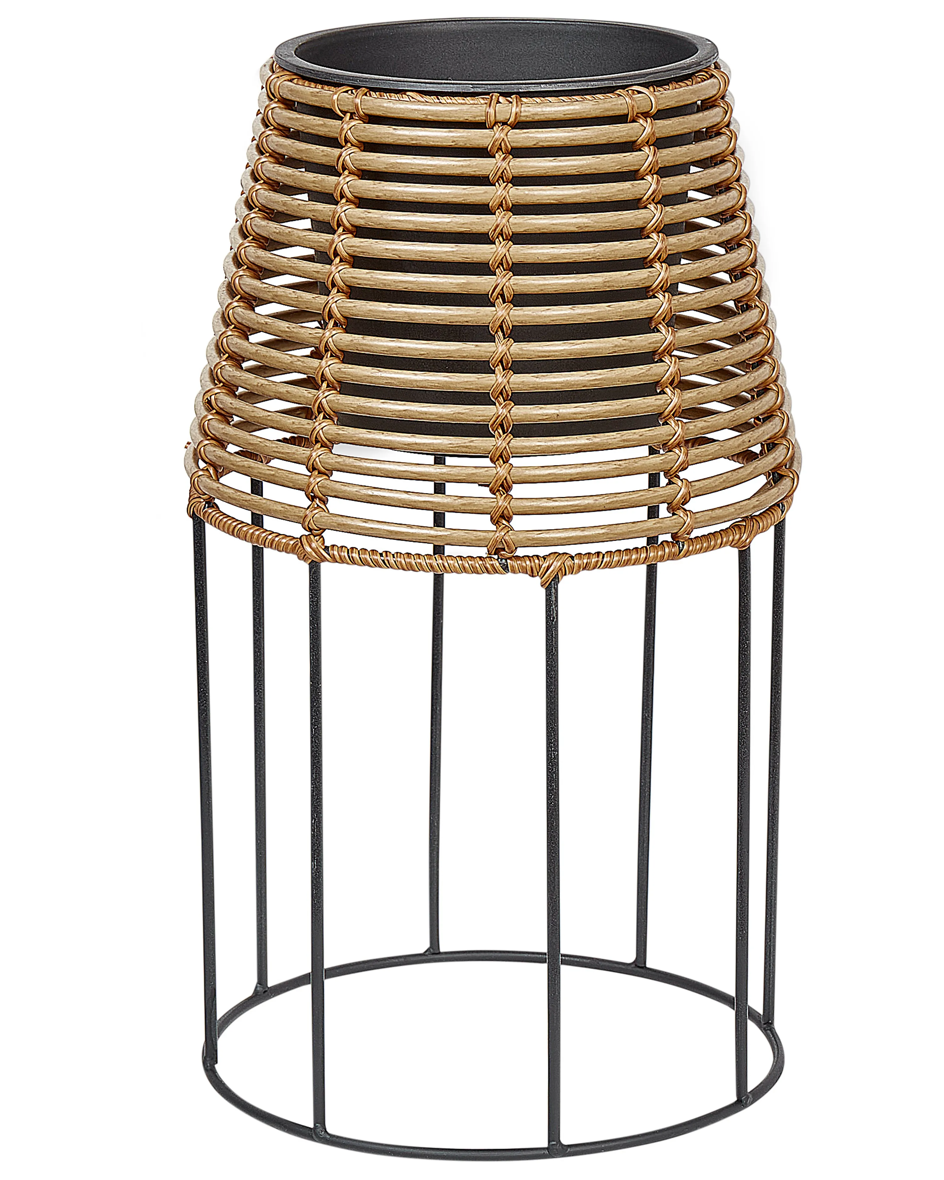 Set van 2 verhoogde bloempotten BORAGO PE rotan 20/21 cm Natuurlijk