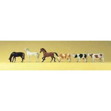 Preiser 75019 TT Pferde, Kühe