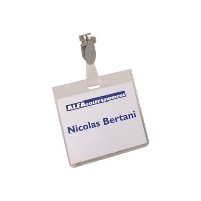 Durable - 50 Porte-badges de nom à pince - 60 x 90 mm - plastique