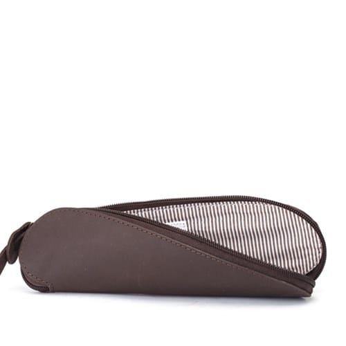 Trousse cuir twisty café