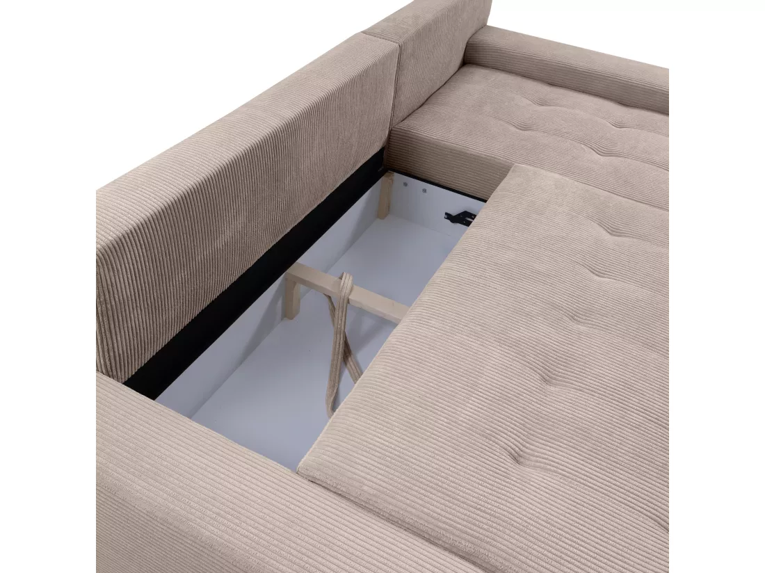 CANAPÉ D'ANGLE avec coffre de rangement Tragel L, beige