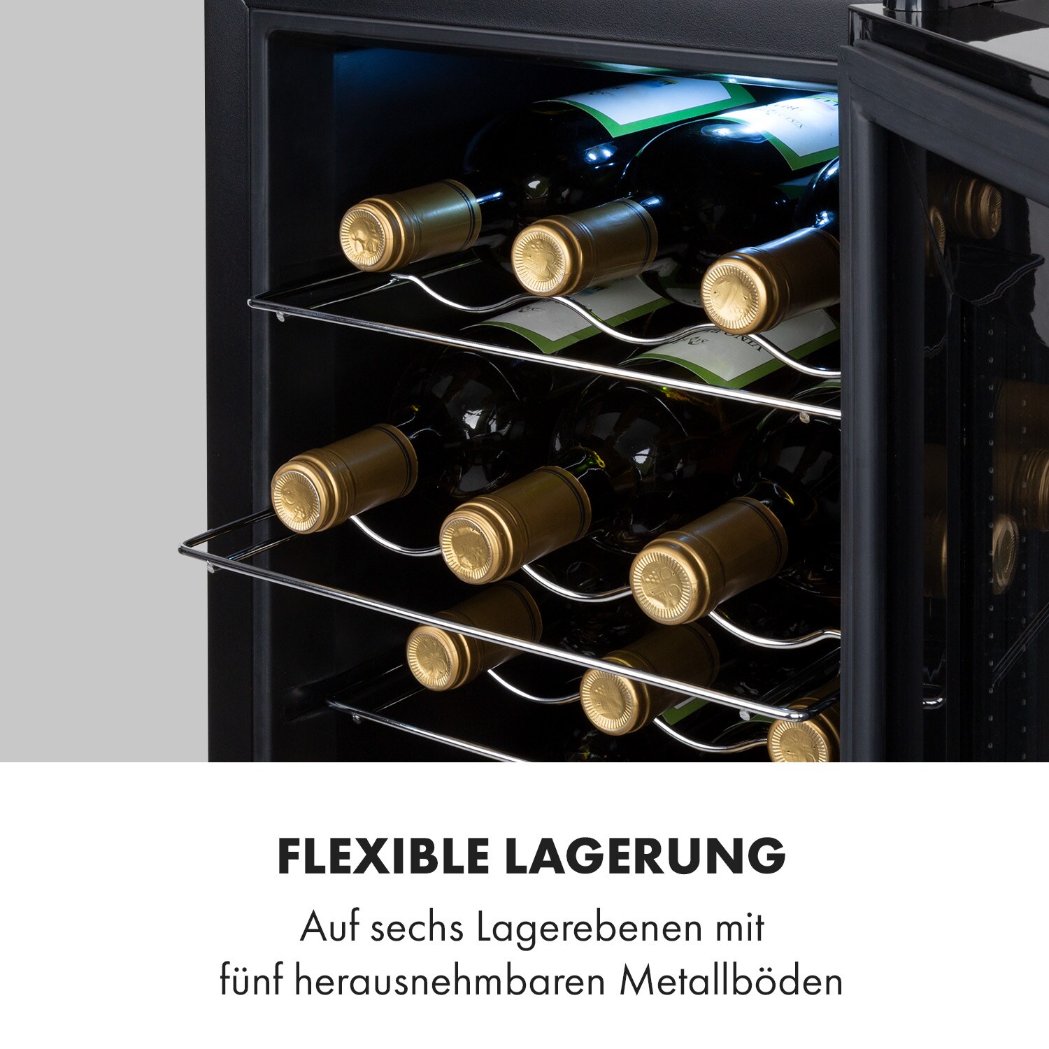 Bellevin 18 Uno Weinkühlschrank 50 Liter 11-18 °C LED Touch SingleZone