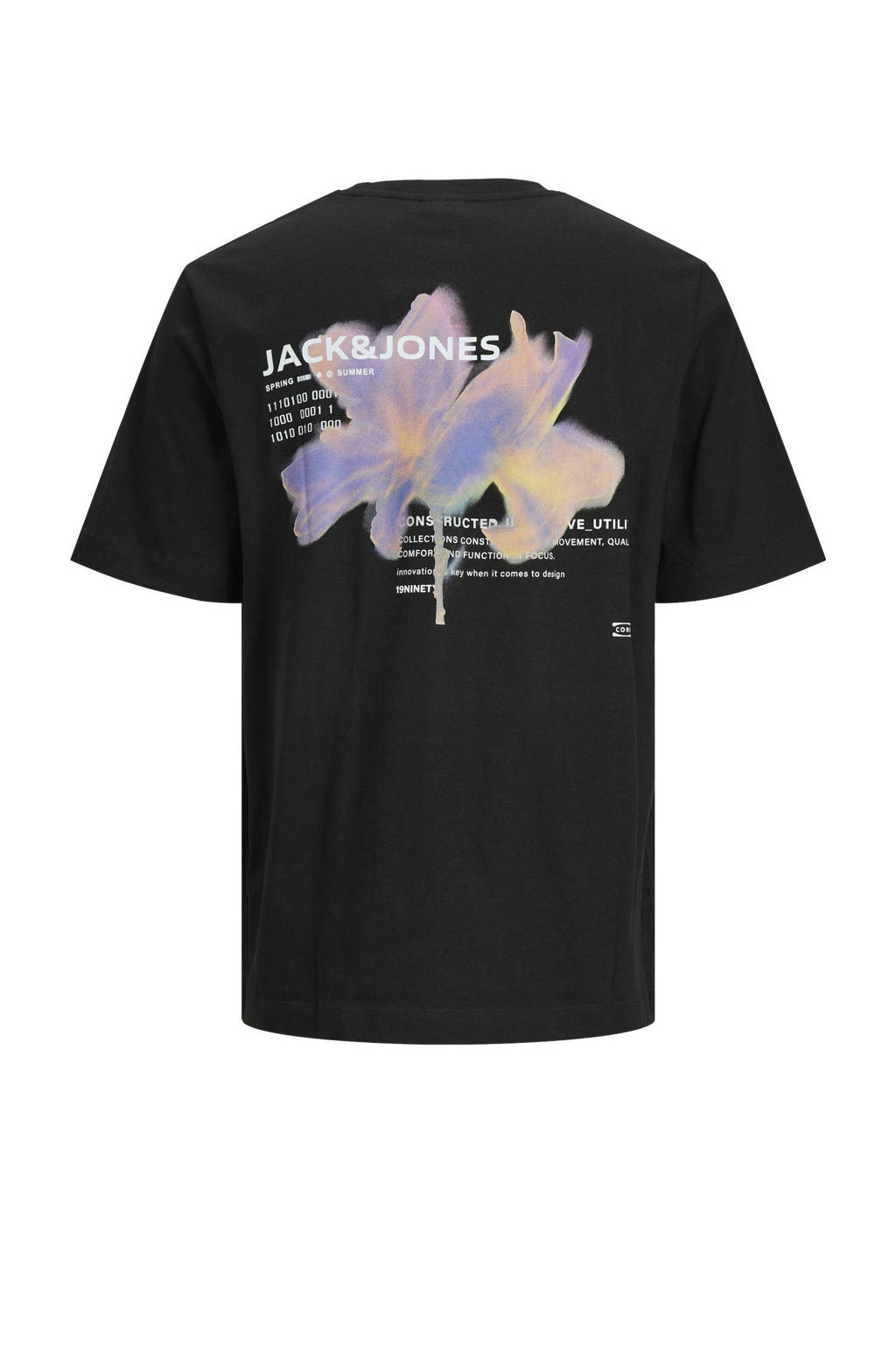 JACK & JONES T-shirt JCOSTAGGER met backprint zwart