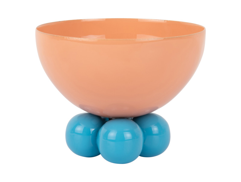 Bowl Double Funky Medium PT4251BL Cobalt blue & soft pink