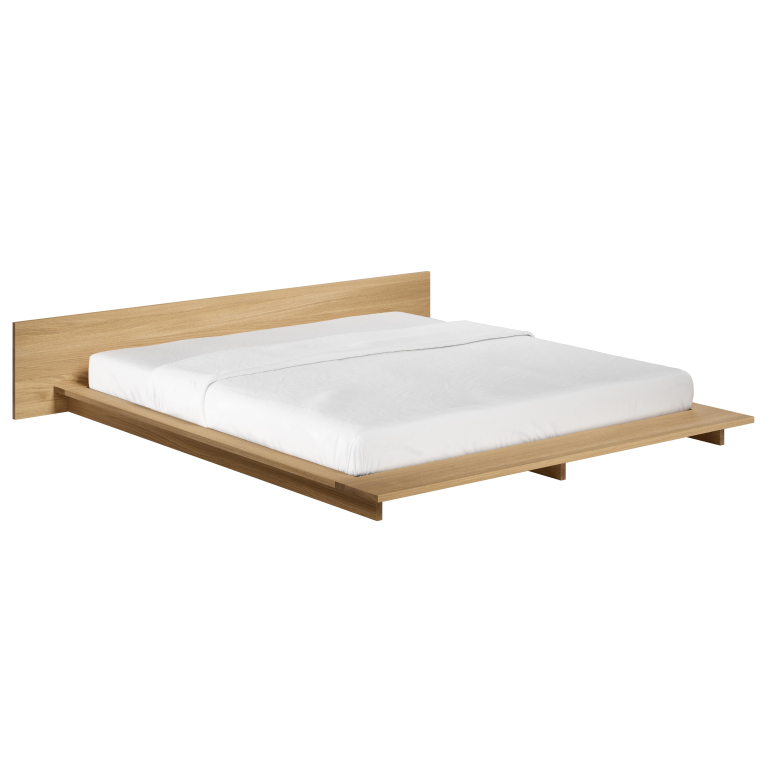 Objekte unserer Tage FARO bed L met hoofdbord 180x200 massief eiken gewaxt
