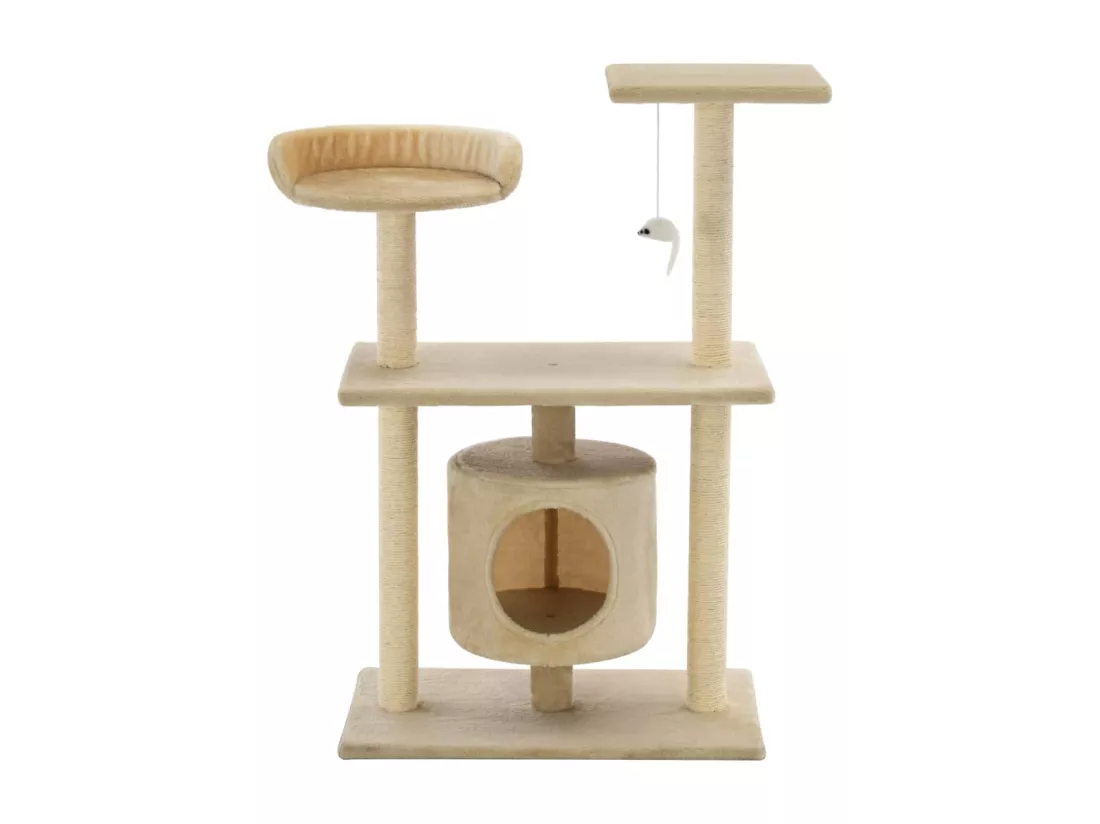 Arbre à chat avec griffoirs en sisal 95 cm Beige
