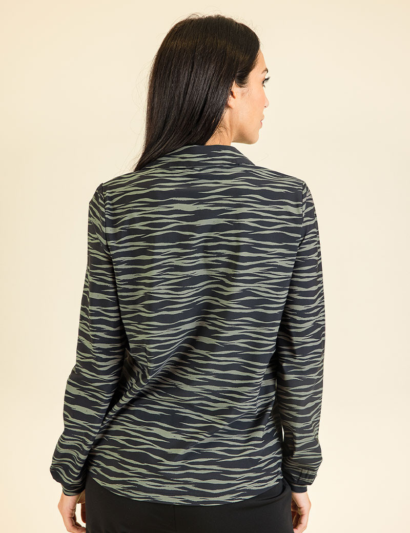 HBT BASICS ESSENTIELS | ZÉLIE CHEMISE FEMME ZÉBRA NOIR KAKI