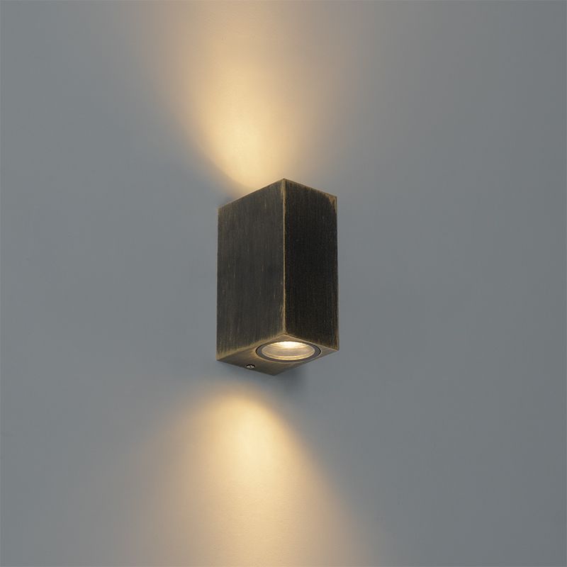 Moderne wandlamp antiek goud 2-lichts IP44 - Baleno
